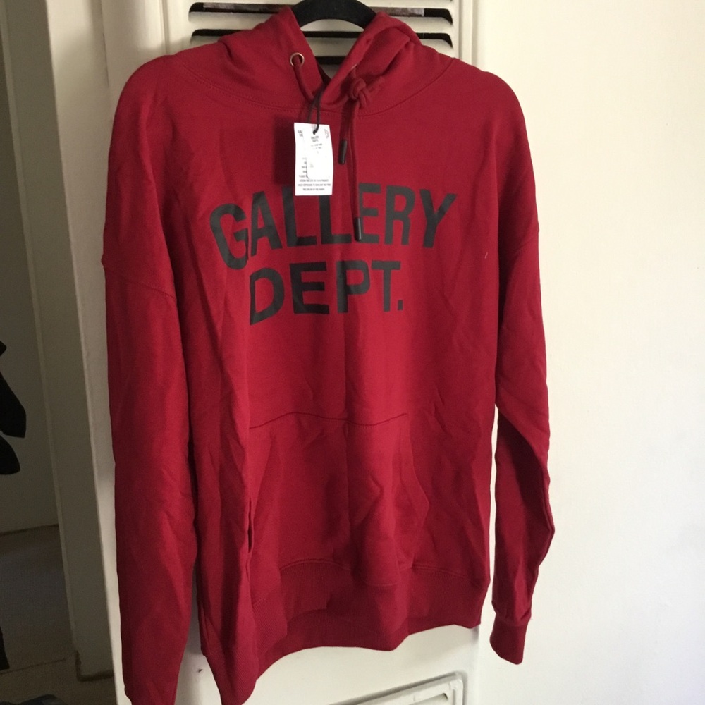 Gallery Dept Red Logo Pullover Hoodie